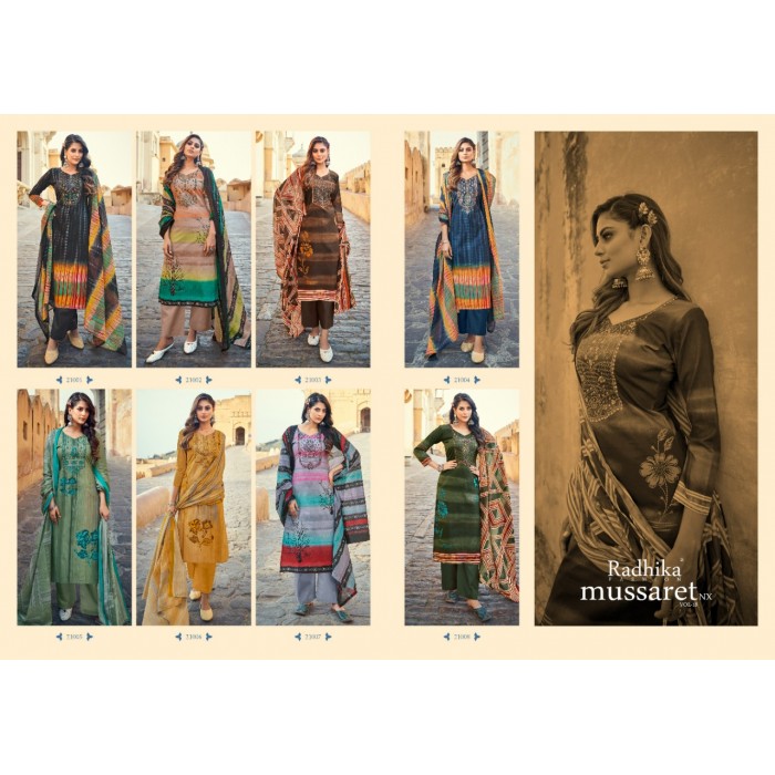 Azara Mussaret Vol 18Nx Pure Cambric Cotton Dress Materials